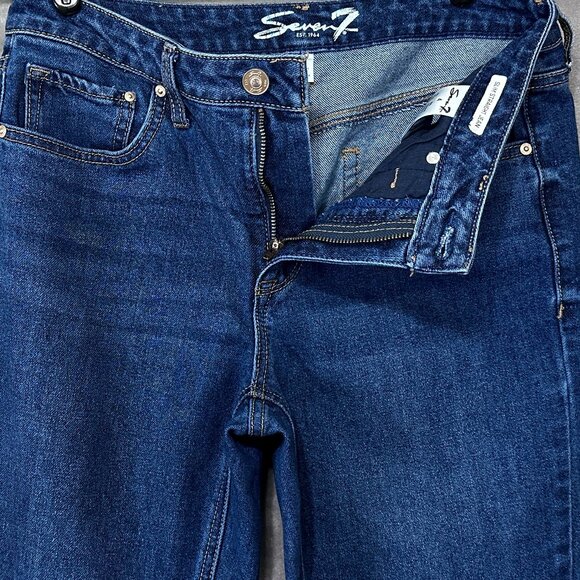 Seven7 Slim Straight Jeans Dark Wash Size 4 - Picture 4 of 10